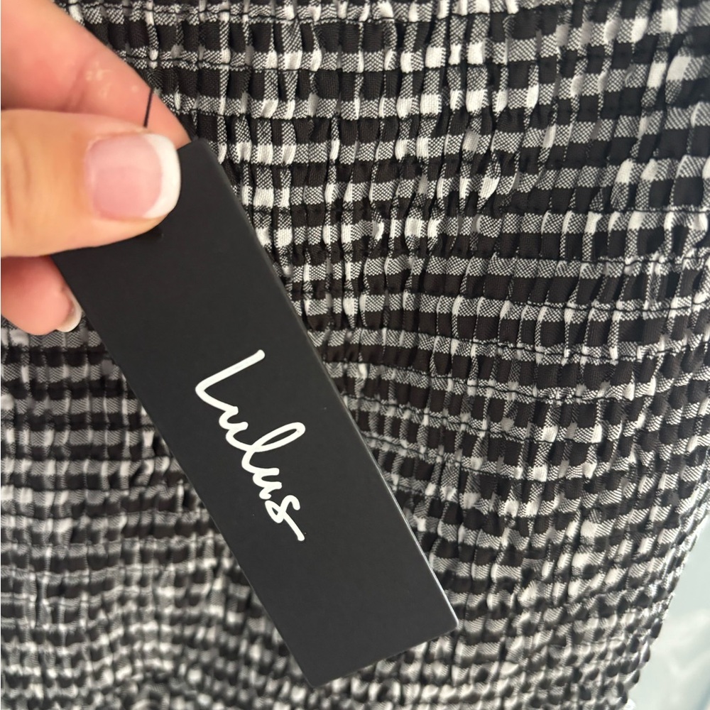 NWT Lulus Patsy Gingham Off Shoulder Maxi Dress S… - image 7